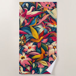 モダン抽象芸術園芸 ビーチタオル