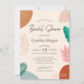 モダン抽象芸術夏の熱帯ブライダルシャワー 招待状 (正面)