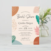 モダン抽象芸術夏の熱帯ブライダルシャワー 招待状 (スタンド正面)