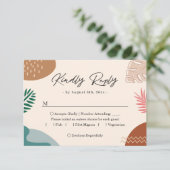 モダン抽象芸術夏葉熱熱結婚 出欠カード (スタンド正面)