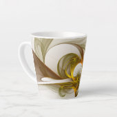 モダン抽象芸術大切メタルカラーのフラクタル カフェラテマグ (左アングル)