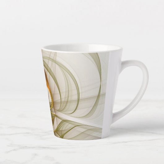 モダン抽象芸術大切メタルカラーのフラクタル カフェラテマグ (右)