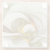 モダン抽象芸術大切メタルカラーのフラクタル ガラスコースター (裏面)