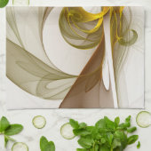 モダン抽象芸術大切メタルカラーのフラクタル キッチンタオル (折り畳み)