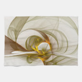 モダン抽象芸術大切メタルカラーのフラクタル キッチンタオル (横)