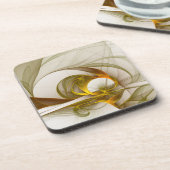 モダン抽象芸術大切メタルカラーのフラクタル コースター (左側)