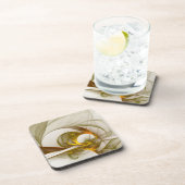 モダン抽象芸術大切メタルカラーのフラクタル コースター (右側)