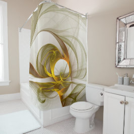 モダン抽象芸術大切メタルカラーのフラクタル シャワーカーテン