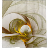 モダン抽象芸術大切メタルカラーのフラクタル シャワーカーテン (正面)