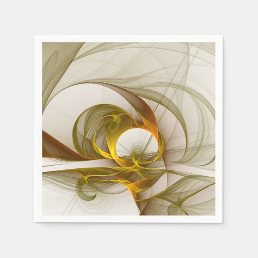 モダン抽象芸術大切メタルカラーのフラクタル スタンダードカクテルナプキン (正面)