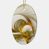 モダン抽象芸術大切メタルカラーのフラクタル セラミックオーナメント (左)