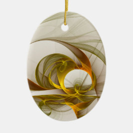 モダン抽象芸術大切メタルカラーのフラクタル セラミックオーナメント