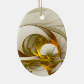 モダン抽象芸術大切メタルカラーのフラクタル セラミックオーナメント (裏面)