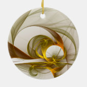 モダン抽象芸術大切メタルカラーのフラクタル セラミックオーナメント (裏面)