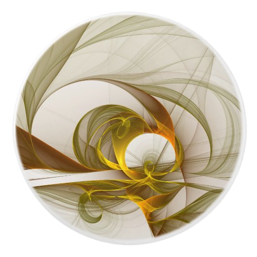 モダン抽象芸術大切メタルカラーのフラクタル セラミックノブ (正面)