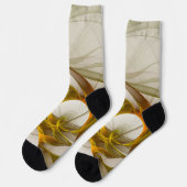 モダン抽象芸術大切メタルカラーのフラクタル ソックス (左)