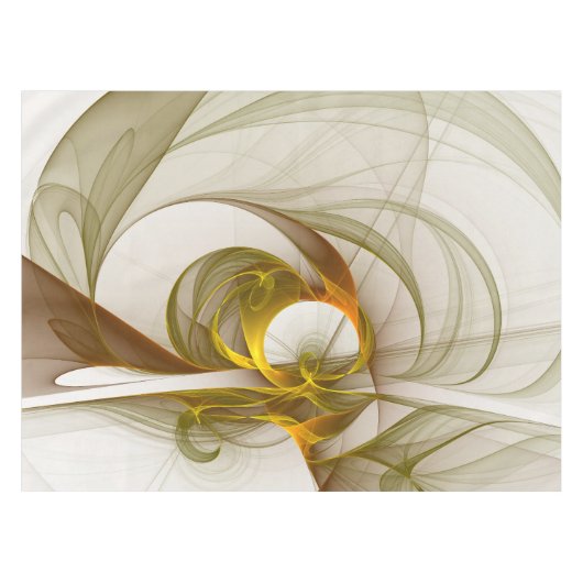 モダン抽象芸術大切メタルカラーのフラクタル テーブルクロス (正面(横))