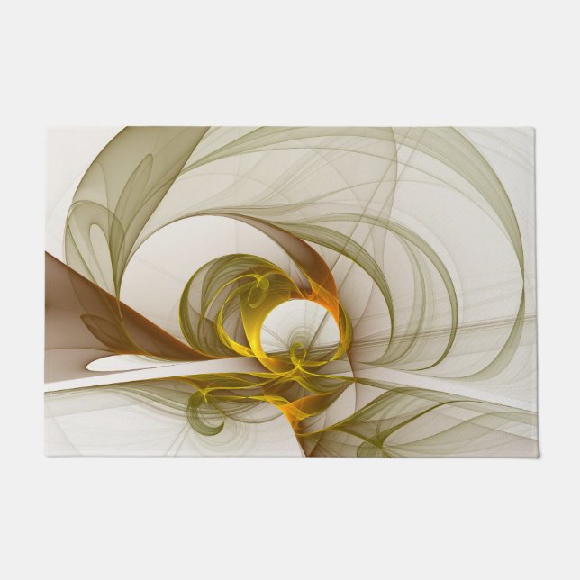 モダン抽象芸術大切メタルカラーのフラクタル ドアマット (正面)