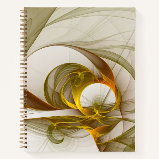 モダン抽象芸術大切メタルカラーのフラクタル ノートブック (正面)