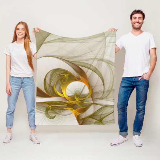 モダン抽象芸術大切メタルカラーのフラクタル フリースブランケット (インサイチュ)