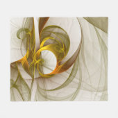 モダン抽象芸術大切メタルカラーのフラクタル フリースブランケット (正面(横))