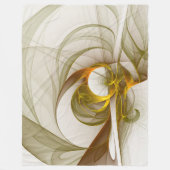 モダン抽象芸術大切メタルカラーのフラクタル フリースブランケット (正面)