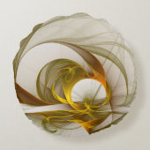 モダン抽象芸術大切メタルカラーのフラクタル ラウンドクッション (裏面)