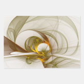 モダン抽象芸術大切メタルカラーのフラクタル ラッピングペーパーシート (正面2)