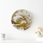 モダン抽象芸術大切メタルカラーのフラクタル ラージ壁時計 (ホーム)