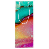 モダン抽象芸術大理石ウォーターカラーデザイン応援 ワインギフトバッグ (裏面)