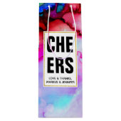 モダン抽象芸術大理石ウォーターカラーデザイン応援 ワインギフトバッグ (正面)