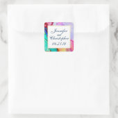 モダン抽象芸術大理石ウォーターカラーデザイン結婚ズ スクエアシール (バッグ)