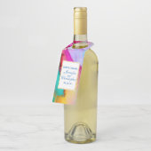 モダン抽象芸術大理石ウォーターカラーデザイン結婚ズ ボトルネックタグ (アングル)