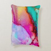 モダン抽象芸術大理石ウォーターカラーデザイン アクセントクッション (裏面(縦))