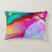 モダン抽象芸術大理石ウォーターカラーデザイン アクセントクッション (裏面)