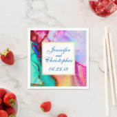 モダン抽象芸術大理石ウォーターカラーデザイン スタンダードカクテルナプキン (インサイチュ)