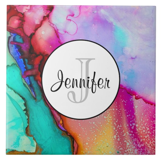 モダン抽象芸術大理石ウォーターカラーデザイン タイル (正面)