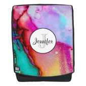 モダン抽象芸術大理石ウォーターカラーデザイン バックパック (正面)