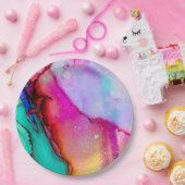 モダン抽象芸術大理石ウォーターカラーデザイン ペーパープレート (パーティー)