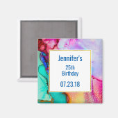 モダン抽象芸術大理石ウォーターカラーデザイン マグネット (正面/裏面)