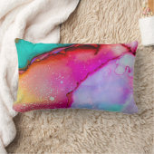 モダン抽象芸術大理石ウォーターカラーデザイン ランバークッション (ブランケット)