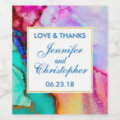 モダン抽象芸術大理石ウォーターカラーデザイン ワインラベル (シングルラベル)