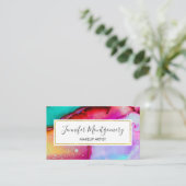 モダン抽象芸術大理石ウォーターカラーデザイン 名刺 (スタンド正面)