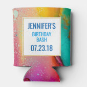 モダン抽象芸術大理石ウォーターカラーデザイン 缶クーラー (裏面)