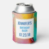 モダン抽象芸術大理石ウォーターカラーデザイン 缶クーラー (缶裏面)