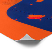 モダン抽象芸術女性ポートレート（花） ポスター (角)