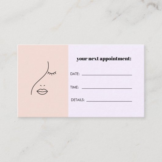 モダン抽象芸術女性美しい顔ロゴアポイントメント 名刺 (正面)