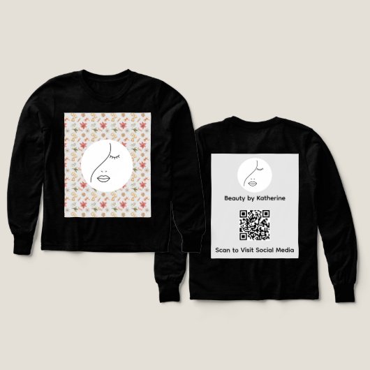 モダン抽象芸術女性美しい顔ロゴ (デザイン 正面＆背面)