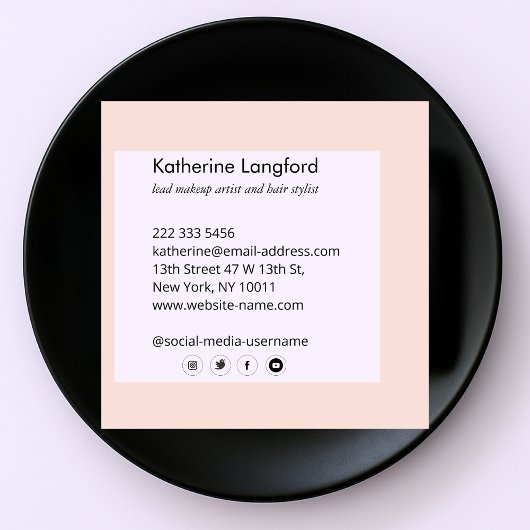 モダン抽象芸術女性美しい顔ロゴ スクエア名刺