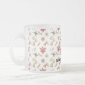 モダン抽象芸術女性美しい顔ロゴ フロストグラスマグカップ (左)